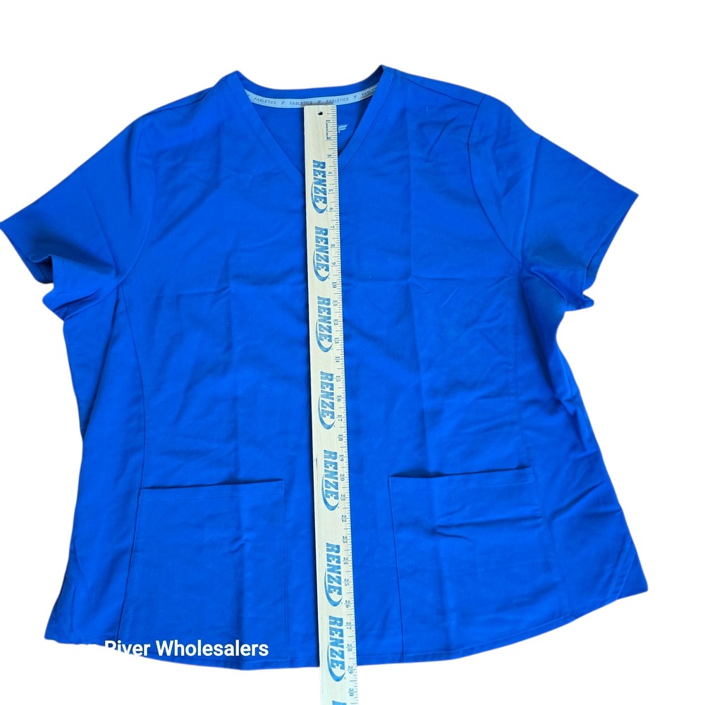 Fabletics Scrub Top 3X‎ Bright Blue Medical Nursing Uniform Healthcare - Picture 5 of 6